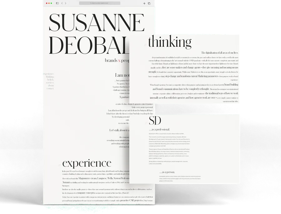 Website für Susanne Deobald